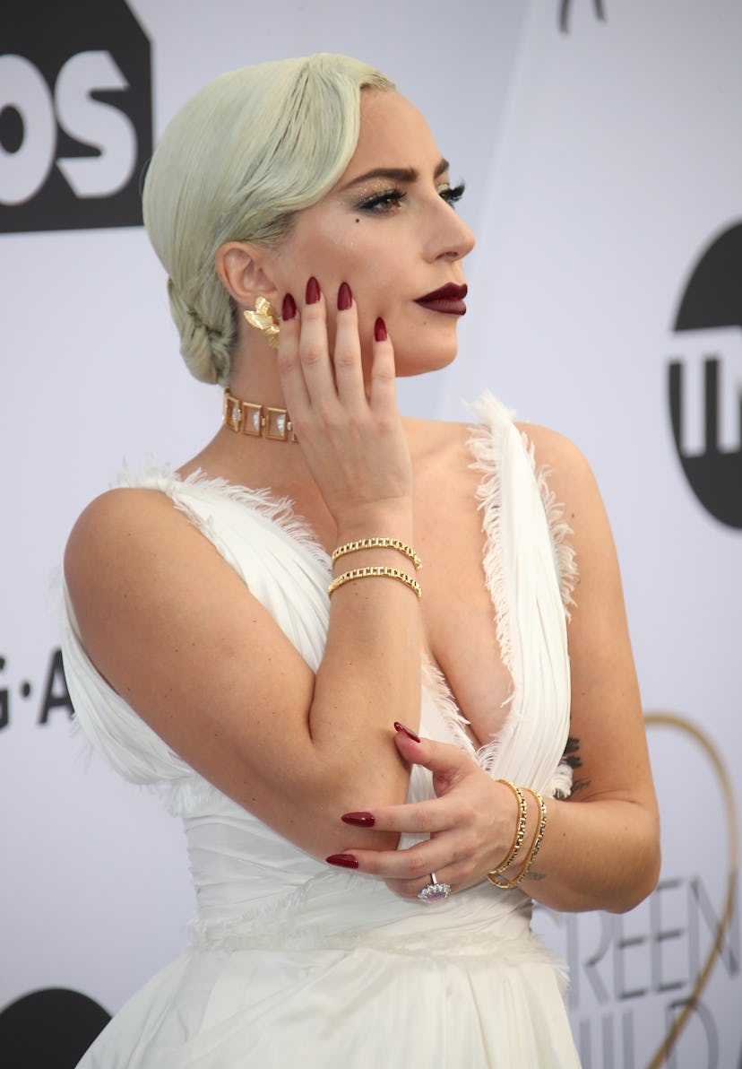 Berry-colored nails are a red-carpet classic that Lady Gaga has worn