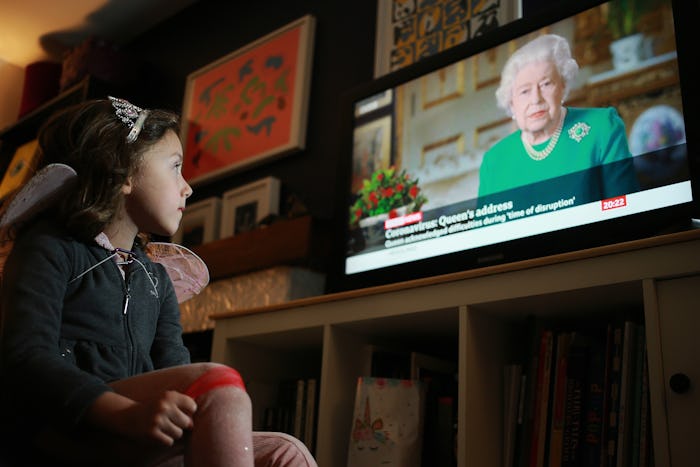 Queen Elizabeth sought to provide comfort and reassurance to those living in the United Kingdom on S...