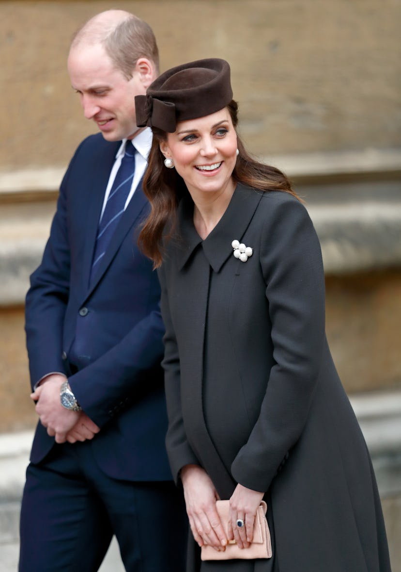 A pregnant Kate Middleton celebrated Easter in a dark dress