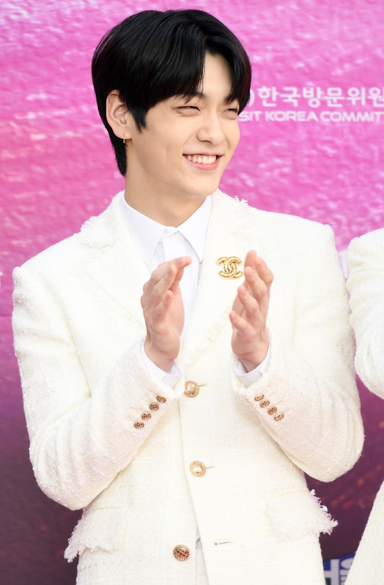 Soobin of K-Pop group TXT hits the red carpet.