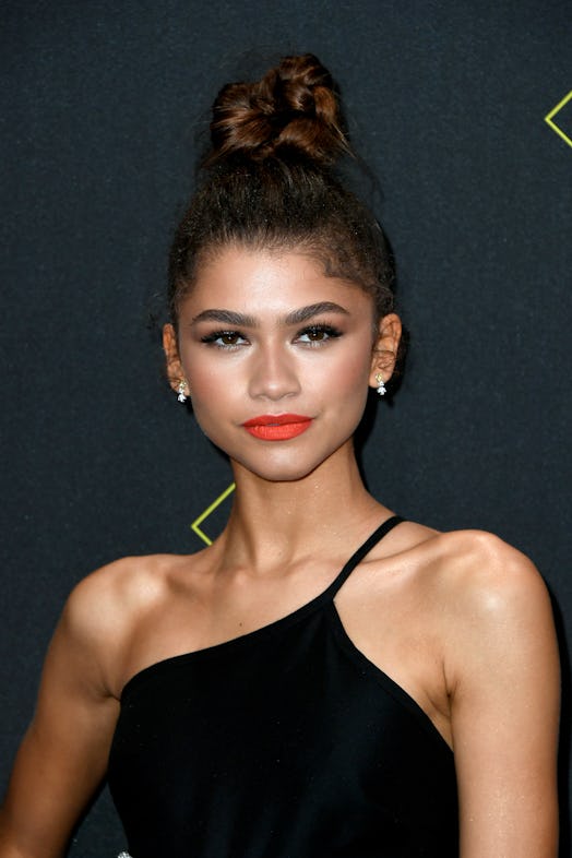 Zendaya's braided top knot is an easy hairstyle for work