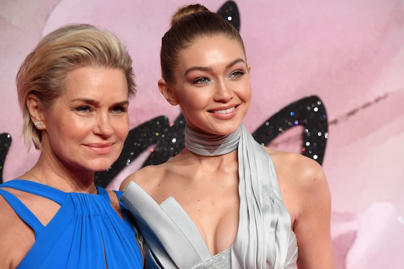 Gigi Hadid and her mother, Yolanda Hadid, on a red carpet