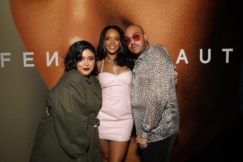 Priscilla Ono posing with Rihanna and Hector Espinal