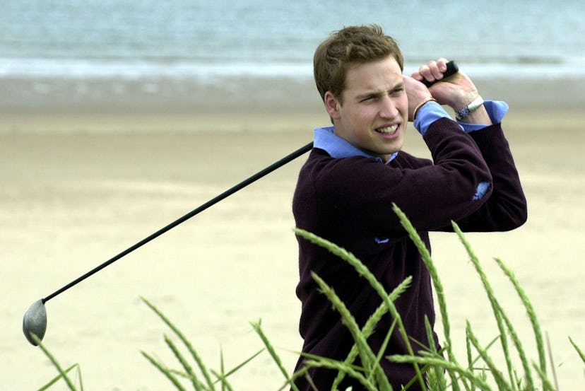 Prince William golfs on the beach