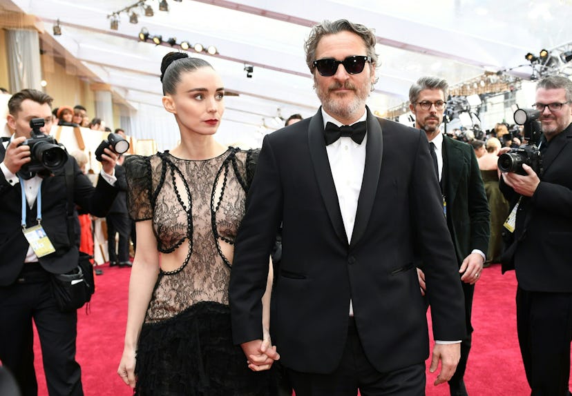 Rooney Mara and Joaquin Phoenix at the Oscars in 2020.