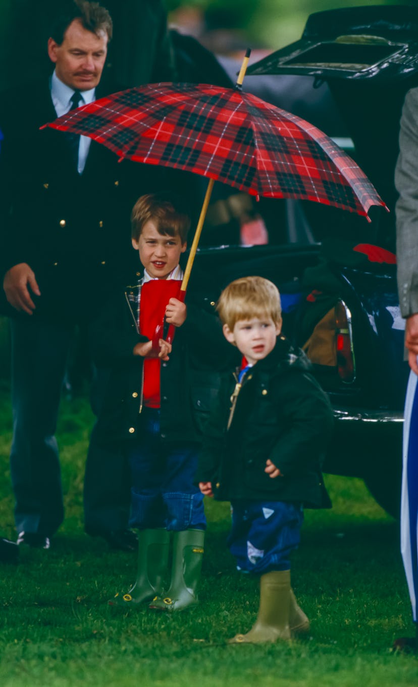 Rubber boots and jeans are just the thing for the princes.