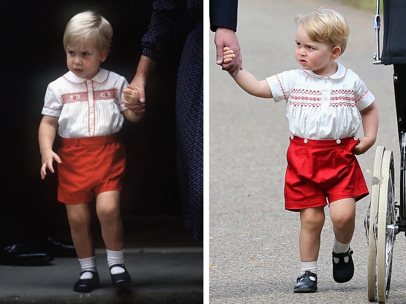 Prince William and Prince George matching 32 years apart.