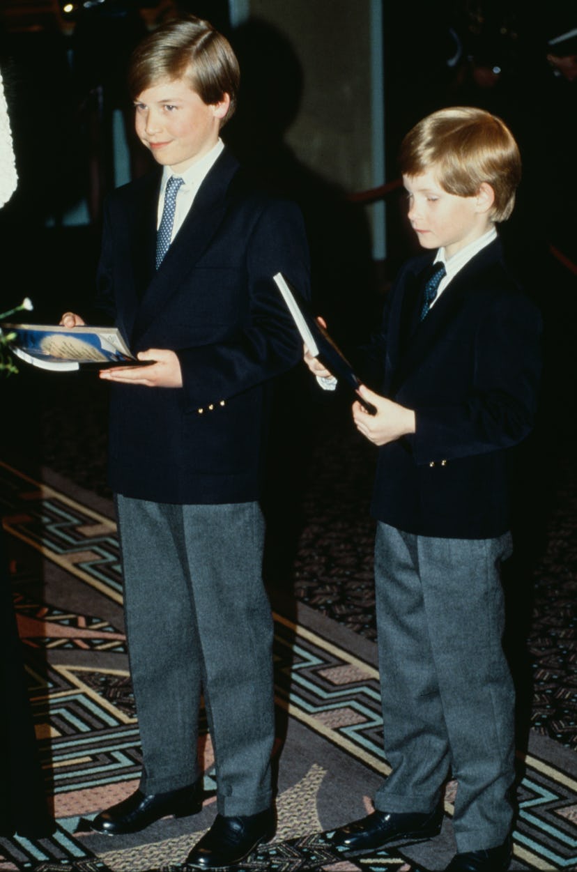 Princes William and Harry went with their mom to a fundraiser and got dressed up.