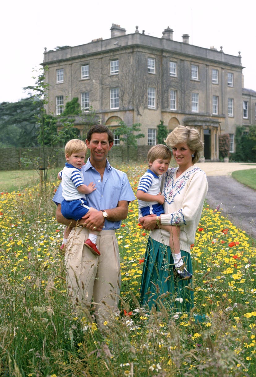The whole family went casual in a field of wildflowers at Highgrove.