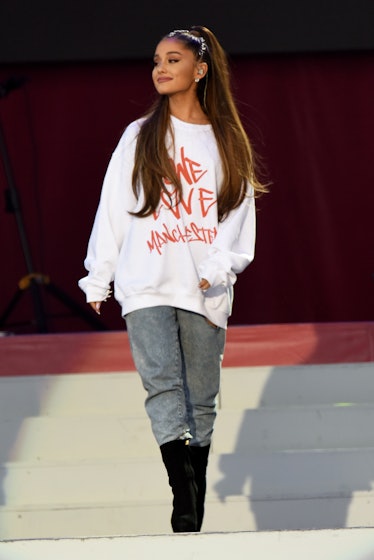 Ariana Grande performs at the 'One Love' concert in Manchester.
