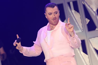 Sam Smith performs live on-stage. 