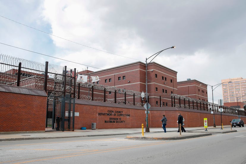 The outside of the Cook County Department of Corrections maximum security prison