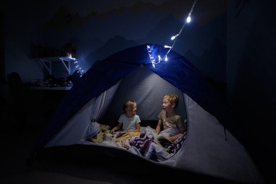 kids camping indoors