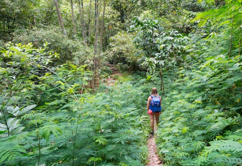 A woman goes for a hike. Being in nature can change your brain, science says