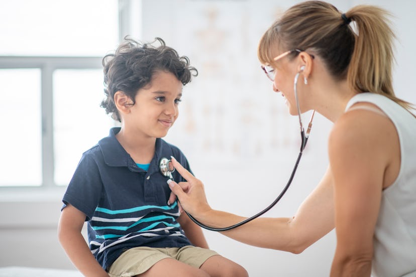 kid being treated by school nurse