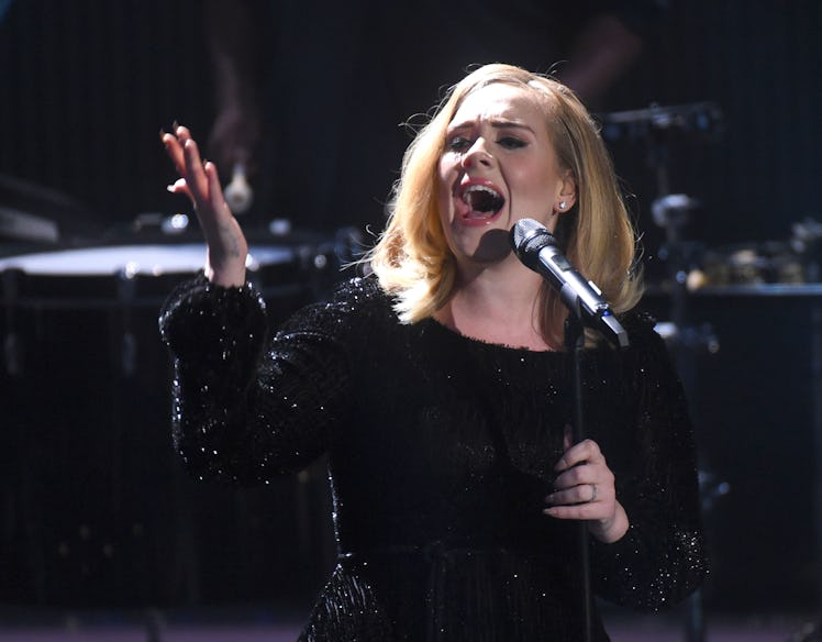 Adele performs live.