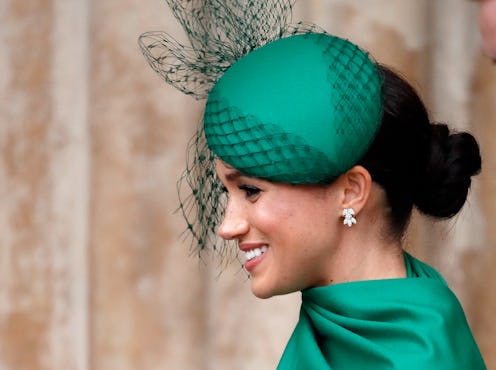 Meghan Markle wore a version of her signature messy bun at home