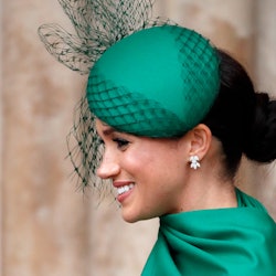 Meghan Markle wore a version of her signature messy bun at home
