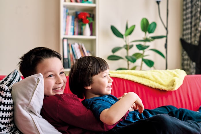 two brothers on couch