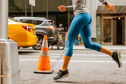 A woman runs on a busy new york city street. How do you prevent yeast infections? We asked ob-gyns o...