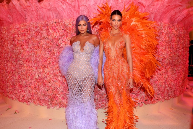 Ahead of the release of their Kylie Cosmetics collaboration, Kendall Jenner and Kylie Jenner pose at...