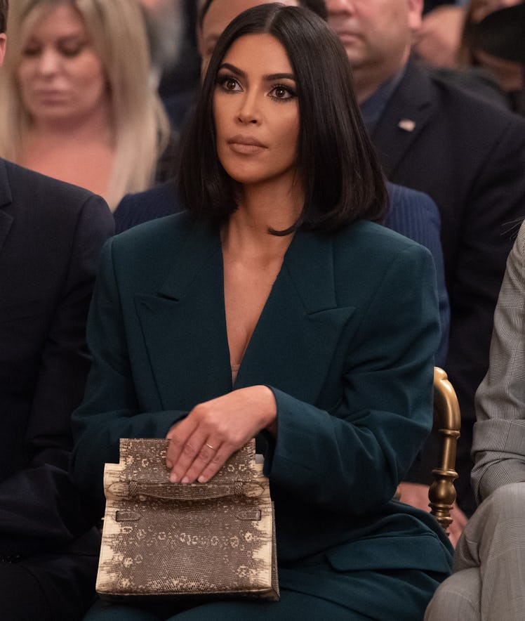 Kim Kardashian attends a meeting with Donald Trump on criminal justice reform.
