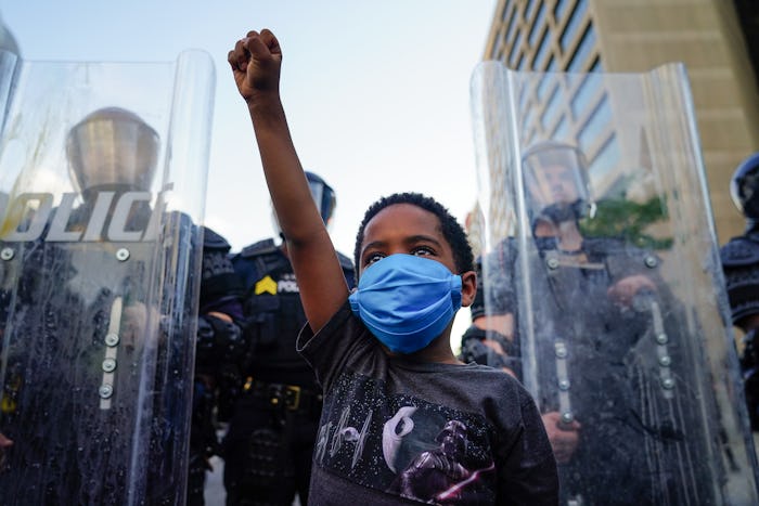 Children joined the crowds of protestors for the Black Lives Matter movement