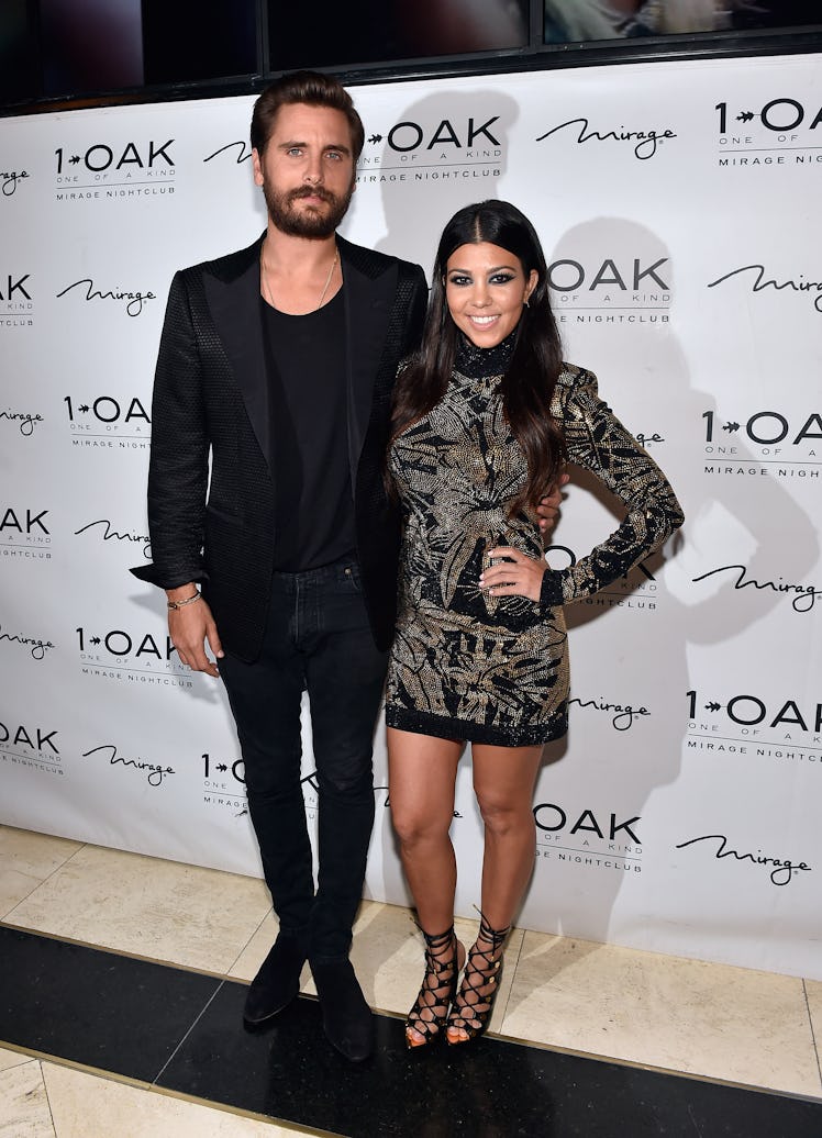 Scott Disick and Kourtney Kardashian arrive to 1OAK.