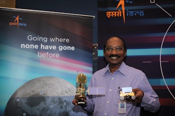 ISRO chief K. Sivan preparing for the launch of Chandrayaan-2.