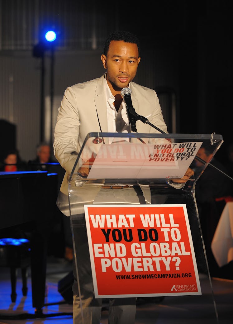 John Legend speaks at an event for the Show Me Campaign.