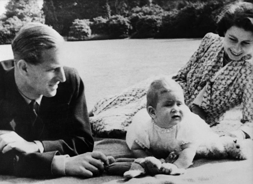 Prince Charles is the apple of his parents' eye in 1949.