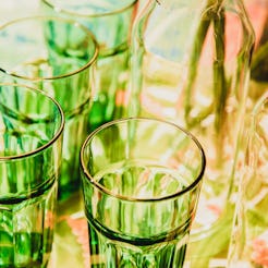 Green glasses in a bar. How Women’s Drinking Habits Have Changed For The Long-Term Thanks To The Pan...