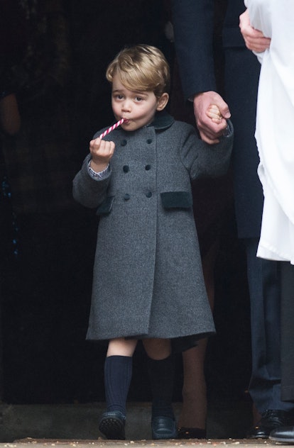 Prince George was loving his candy cane.