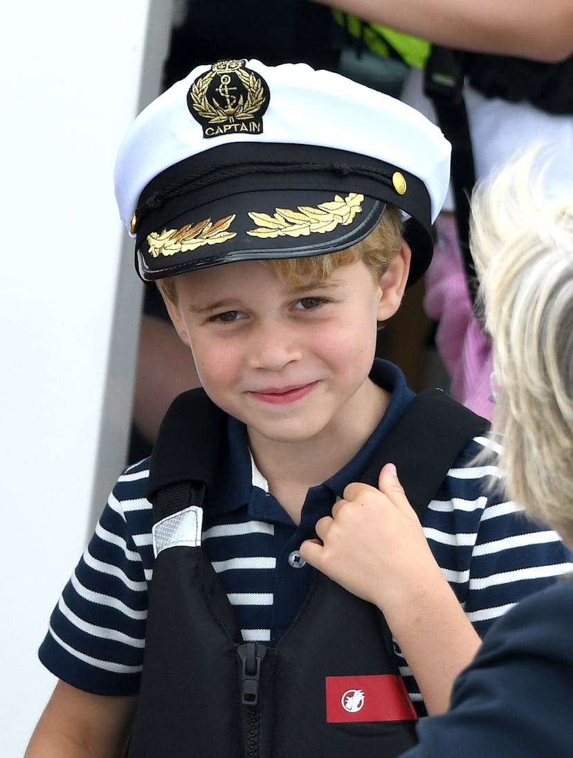 Prince George looked proud of his hat at the King's Cup Regatta in 2019.