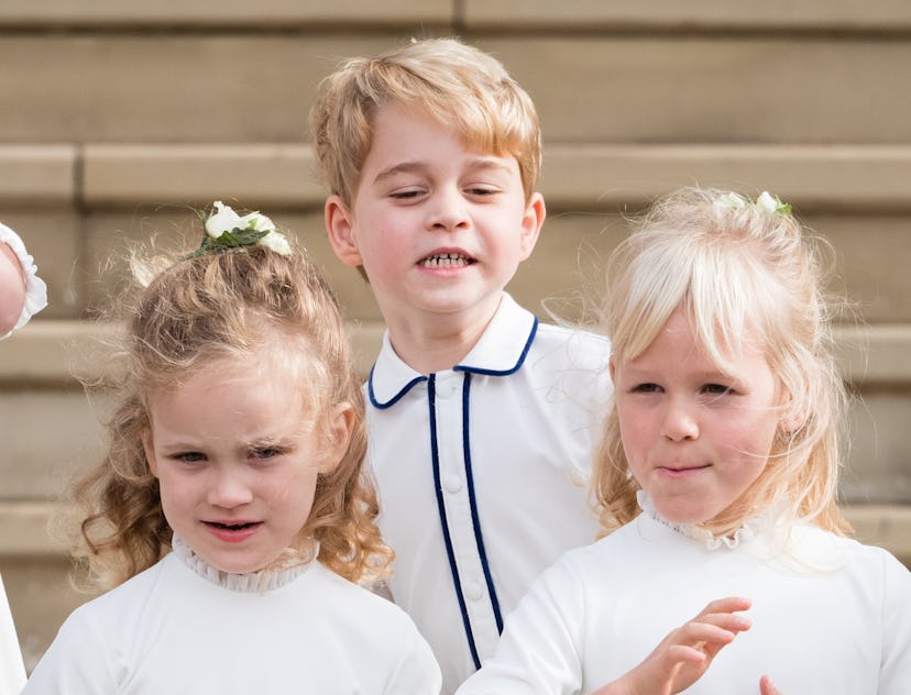 Prince George was mugging for the camera at the 2018 wedding of Princess Eugenie.