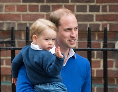 Prince George goes to the hospital to meet his baby sister in 2015.