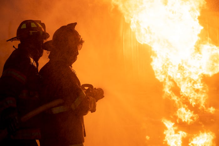 A man saved a toddler from a burning building.