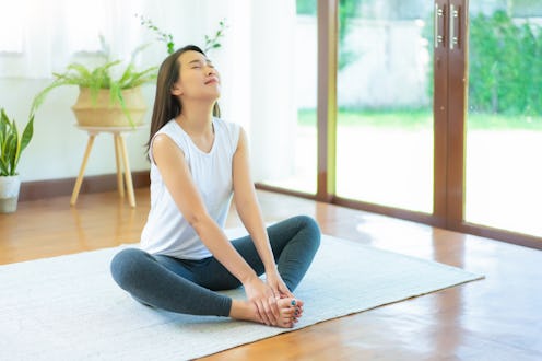 woman, stretching