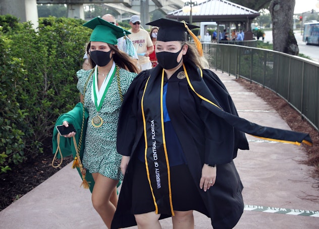 Two college graduates kept it safe for their celebration at Disney World.