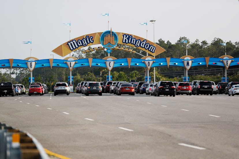 People were lining up to enter Disney World when the park reopened on Saturday.