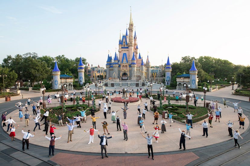 Cast members modeled safe physical distancing.