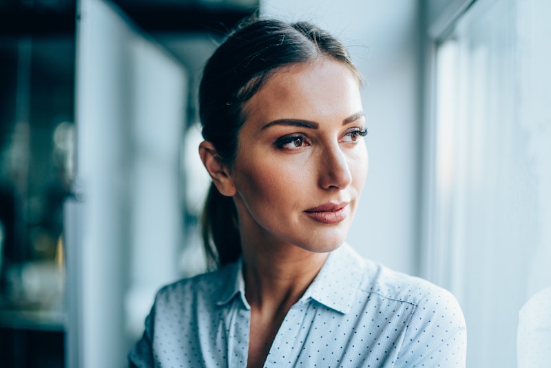 woman, pensive