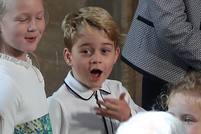 Prince George looked shocked at Princess Eugenie's 2018 wedding.