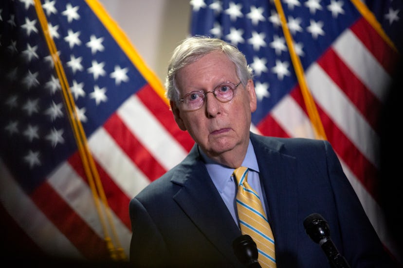 Mitch McConnell, the Senate Majority Leader, is playing defense for maintain a Republican majority.