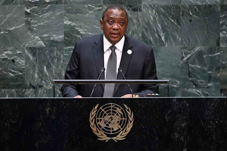 Kenyan President Uhuru Kenyatta, seen here speaking at the United Nations. Kenyatta has been a major...