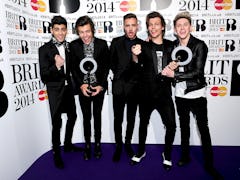 One Direction attend the 2014 Brit Awards.