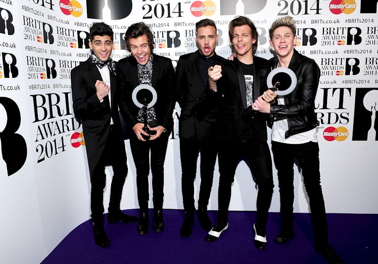 One Direction attend the 2014 Brit Awards.