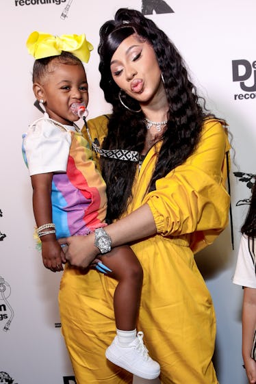 Cardi B attends an event for Def Jam with daughter Kulture.