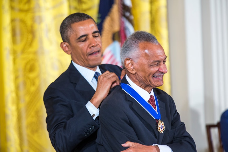 President Barack Obama presents Reverend C.T. Vivian with the Presidential Medal of Freedom. Reveren...