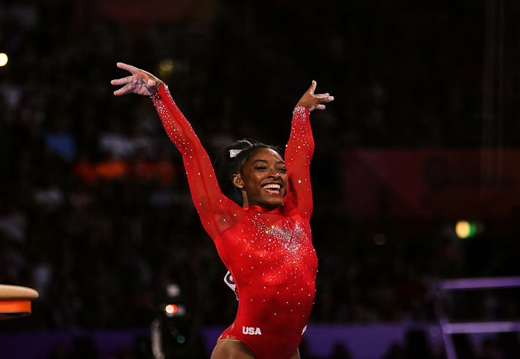Simon Biles doing gymnastics